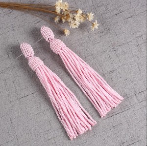 Luxury Quality <b>Emerald</b> Green Beaded Tassel Earrings - Product Image 1