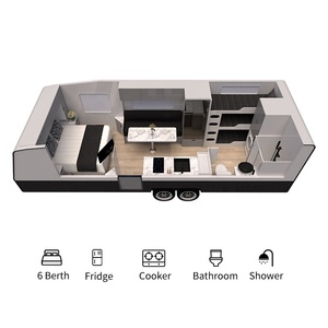 Giải Trí <span class=keywords><strong>Camper</strong></span> <span class=keywords><strong>22</strong></span> Ft Úc Tiêu Chuẩn Trailer Caravan Với Skylights Gia Đình Caravan Với Ba Giường Off Road Caravan - Product Image 2