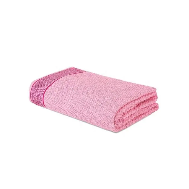 Juego de toallas de baño grandes de secado rápido, Material absorbente fuerte de lujo bordado de algodón rosa orgánico 100%, 1/4/6 para uso diario