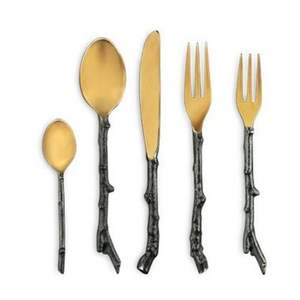 Ensemble de couverts en acier inoxydable 304 le plus vendu avec finition dorée, parfait pour les couverts de salle à manger d'hôtel et de restaurant d'Inde - Product Image 1