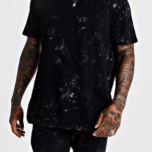 เสื้อยืดวินเทจโอเวอร์ไซซ์สำหรับผู้ชายซักแบบลำลองผ้าฝ้ายแบบเป็นกรดเสื้อยืดซัก100% แบบสั่งทำ - Product Image 2