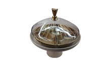 Support de présentation de desserts en aluminium fait main, écologique et luxueux, avec cloche en verre, pour gâteaux, en-cas, fruits secs, sans danger pour les aliments