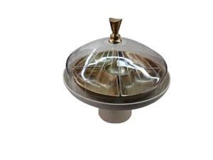 Support de présentation de desserts en aluminium fait main, écologique et luxueux, avec cloche en verre pour gâteaux, en-cas, fruits secs, design moderne - Product Image 2