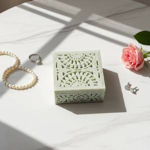 Stéatite Marbre Sculpture Boîte À Bijoux Belle Conception Gravée Bonne Qualité Fabriqué À La Main En Gros Meilleur Prix - Product Image 1