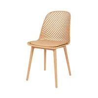 Chaise de café rembourrée en plastique pp orange confort moderne