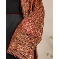 Ensemble Abaya de Luxe Brodé Style Indien à Col Ouvert pour Femme, Robe Modeste Musulmane pour l'Aïd, Mariage, Fête, OEM