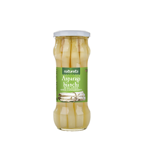 เนเจอร์ต้า 330 กรัม x 12 ชิ้น หน่อไม้ฝรั่งขาวปอกเปลือกพรีเมียมในขวดโหล ผักกระป๋องในน้ำเกลือ - Product Image 1