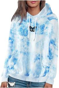 เสื้อฮู้ดดี้ผู้หญิงลายสปลิตคุณภาพสูง ผ้าซาตินบุซับใน ระบายอากาศได้ดี ไม่เป็นขุย สีสันสดใส ลายมัดย้อม - Product Image 4