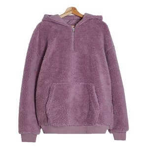 Sweat à capuche Sherpa à fermeture éclair quart vierge de qualité supérieure pour hommes Sweat à capuche d'hiver de haute qualité en coton mélangé, Option personnalisée en vrac - Product Image 5