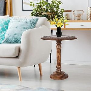 Mesa de café Goroly hecha de madera maciza de teca de alta calidad con marrón oscuro para interior o exterior - Product Image 4