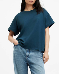 Camiseta con estampado de logotipo personalizado de algodón orgánico 100% de alta calidad, Camiseta con cuello redondo para mujer - Product Image 1