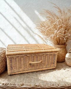 ตะกร้าเก็บของหวายทันสมัย ลดราคาพิเศษ ผลิตจากหวายธรรมชาติ ทำด้วยมือ ปรับแต่งได้สำหรับใส่เครื่องดื่ม/อาหาร - Product Image 2