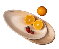 Lot de plateaux jetables Areca robustes de 12/10 pouces, 100 % bambou, modernes, luxueux, écologiques et biodégradables pour le service alimentaire