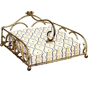 Vajilla de diseñador atractivo, servilletero decorativo, caja de pañuelos, Hotel de lujo, restaurante, soporte de pañuelos con acabado negro de Metal - Product Image 3