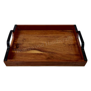 Plateau de service Offre Spéciale en bois de manguier fait à la main avec un design personnalisé élégant pour une utilisation de restauration d'hôtel Restaurant à prix économique - Product Image 4