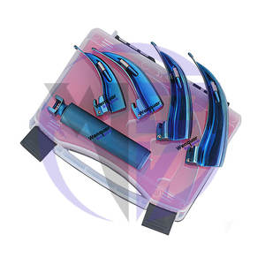 Set Convencional de Laringoscopio Wenquar RVS Macintosh, 4 Hojas Curvas, Acabado Azul Titanio, Instrumentos Quirúrgicos - Product Image 3