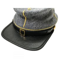 Gorra de Artillería de Teniente Confederado Civil, Gorra de Pico, Algodón y Poliéster, Ajustable, Unisex, para las Cuatro Estaciones, Uso Profesional