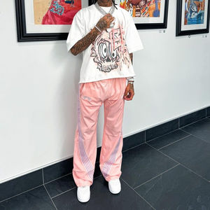 Sun Fade Acid Wash Baggy Survêtement Pantalon Hip Hop Vintage Sport Survêtement Pantalon Survêtement Ensemble - Product Image 4