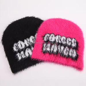 Tùy Chỉnh Y2K Beanies 100% Len Cao Cấp Acrylic Chất Lượng Cao Đan Cao Cấp Cashmere Len Mea Culpa Jacquard Mohair Beanie Kinh Doanh - Product Image 1