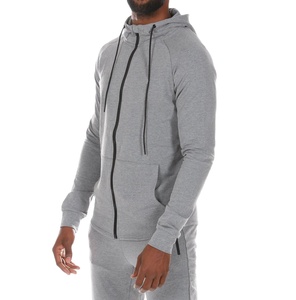 Sweat à capuche oversize en molleton de coton biologique 350 g/m² avec fermeture éclair, motif uni double, technique de teinture unie, streetwear hiver - Product Image 2