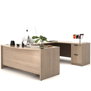 Modular U-Shaped Executive Desk with Engineered Wood Computer Workstation DESK-0089 - Product Image 2