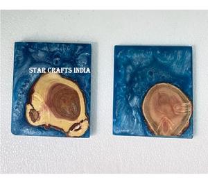 Posavasos de madera de mango de resina epoxi de la mejor calidad, fabricante de India para beber cerveza, café, té, artesanías de calidad - Product Image 1