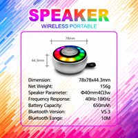 Speaker Bluetooth Mini Portabel 5.3 Nirkabel Lampu LED RGB Suara Stereo TWS Speaker Musik Isi Ulang dengan Kartu TF Radio FM