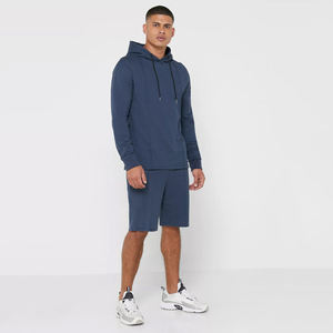 Ropa de calle personalizada, conjuntos de pantalones cortos de dos piezas, Jogger en blanco, pantalones de chándal holgados con estampado desgastado, Conjunto de sudadera con capucha, chándal para hombres - Product Image 1