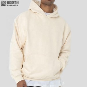 Haute qualité coton bouffée impression Boxy sweat à capuche surdimensionné Logo personnalisé blanc recadrée lourd 450 gsm sweat à capuche fabricants - Product Image 4