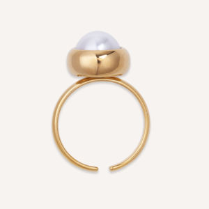 Anillo de Cóctel CUCOCUCA YHL R40 para Mujer, Chapado en Oro con Perlas, Acero Inoxidable, Forma de Bola, Moderno, para Uso Diario o Moda Otoño-Invierno - Product Image 2
