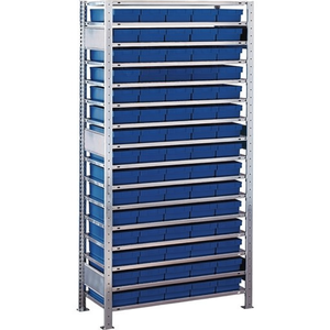 H2000xW1000xD400mm Basic Shelving <b>Unit</b> with 16 Steel <b>Shelves</b> 75 X L 400 mm Blue From Schulte - Product Image 2