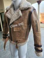 Veste en cuir d'agneau B3 pour homme, veste bomber en fourrure, pilote aviateur, manteau polaire chaud