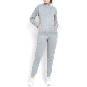 Séchage rapide hiver femmes survêtements 100% coton décontracté solide col montant léger respirant écologique 2 pièces ensemble - Product Image 1
