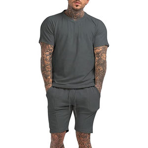 Vente en gros d'ensembles de shorts et de chemises d'été en coton ensemble de short de course personnalisé grande taille respirant personnalisé - Product Image 5
