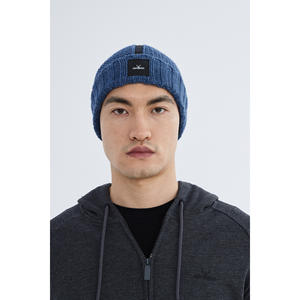 Gorro suave liso de punto azul para hombre, Logo, Flexible, uso diario, accesorio deportivo de invierno, básico, plegable, Kiruna - Product Image 5