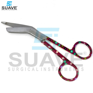 SUAVE CHIRURGICAL INSTRUMENTS Ciseaux à pansement en acier inoxydable incurvés et droits personnalisés Source d'alimentation manuelle - Product Image 4
