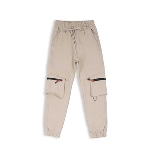 Pantalon cargo demi-élastique avec logo personnalisé pour ajuster la taille Pantalon écologique pour garçon Pantalon d'uniforme scolaire Pantalon avec poches - Product Image 2