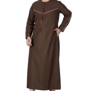 Lujoso árabe Thobe y Jubba Thawb para hombre, bata de manga larga de poliéster 100%, prenda musulmana ligera con bordado elegante - Product Image 6