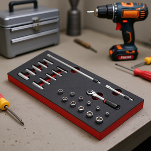 Clé à cliquet verrouillable Facom 1/4'' et douilles en pouces – Module en mousse – Catégorie de produit premium - Product Image 3