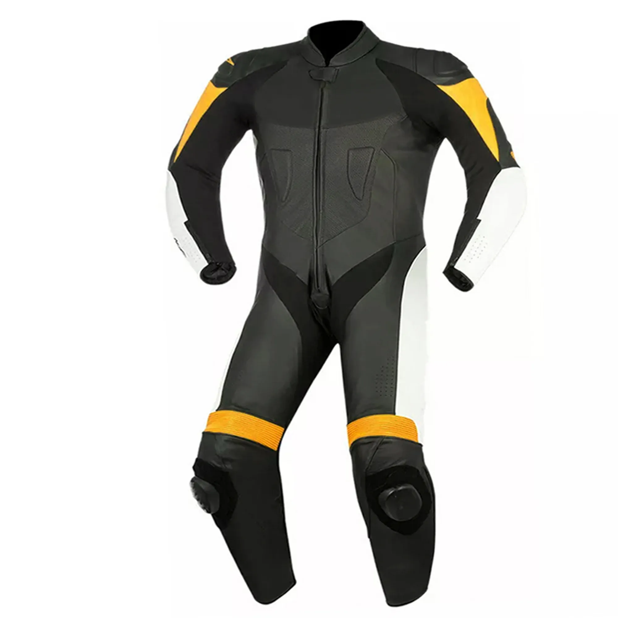 Traje de moto de cuero genuino 100% de la mejor calidad, traje de carrera de cuero de motocicleta personalizado, traje de carreras de motorista con OEM personalizado