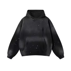 เสื้อมีฮู้ดแขนยาวของผู้ชายเสื้อสวมหัวสีทึบวัสดุระบายอากาศ - Product Image 2