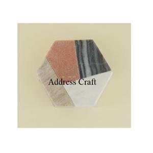 Sous-verres en pierre naturelle de forme carrée de style nordique moderne de 10 cm Sous-verres en marbre de la meilleure qualité pour boissons café thé Sous-verres - Product Image 3