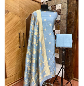 Nuevas llegadas: Conjunto de kurti sin coser de chinya banarasi teñible, ropa étnica tradicional india para mujer, diseño riquísimo para fiestas y eventos. - Product Image 6