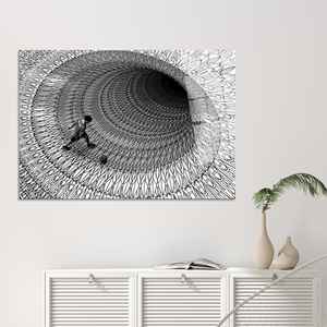 Elegante Obra de Arte Impresa en Lienzo con Ilusión Óptica Abstracta - Decoración Moderna, ARTE EN VIDRIO TEMPLADO - Product Image 1