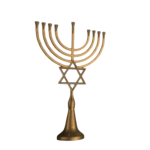 Bougeoir Menorah doré à 9 branches pour Hanoukka Candélabre élégant en métal pour la décoration de la maison et les cadeaux religieux - Product Image 3