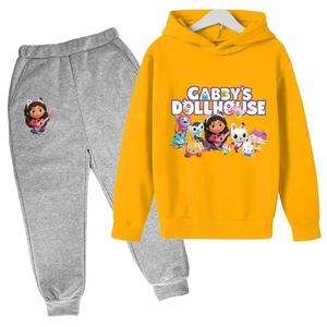 2025 Sudadera con capucha para niñas pequeñas Gabby casa de muñecas ropa sudaderas con capucha pantalones 2 uds conjuntos lindo disfraz de niños chándales para niños Gabby gatos - Product Image 4