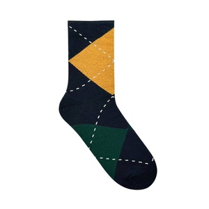 Custom Color Geometric Argyle Crew <b>Socks</b> Cotton Soft <b>Warm</b> Daily Wear For <b>Men</b> Women ODM Made in Vietnam Factory - Product Image 1