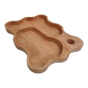 Plateau porte-verres à vin en bois artisanal, bois naturel poli et traité, élégant et décoratif, prix bas pour restaurant, disponible - Product Image 2