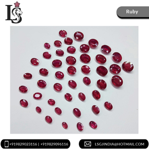 2022 más vendidos 100% Natural azul rubí Rosa rojo cristal corte ovalado tamaño calibrado piedras preciosas sueltas para joyería collar anillos - Product Image 3