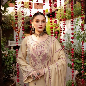 Luxury Ramsha Volume REET Shalwar Kameez Suits Indian Style Formal Wear on Karandi Cotton Fabric Pakistan Collection - Product Image 5